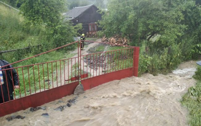 На Закарпатье сильные дожди затопили дома и дороги