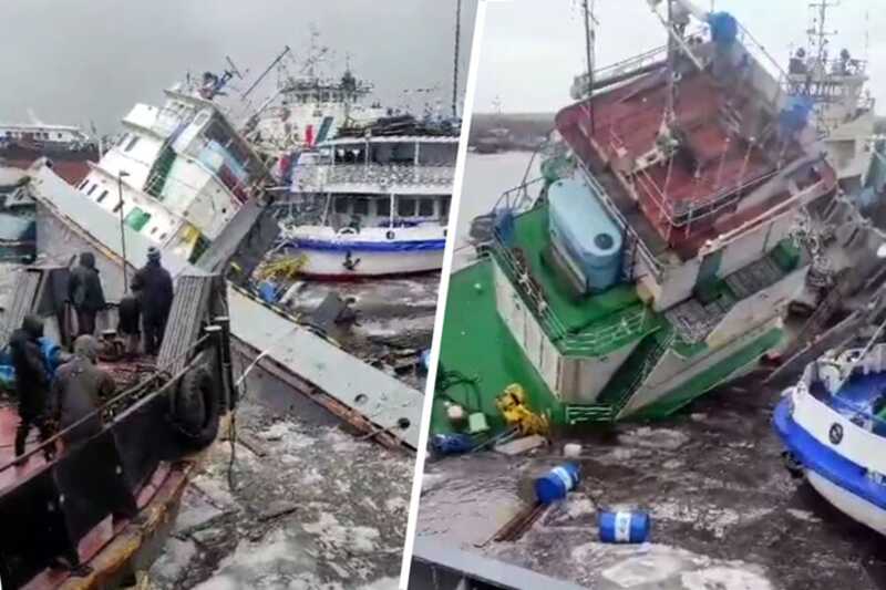 В Якутии в Жатайском затоне на реке Лене утонули два судна