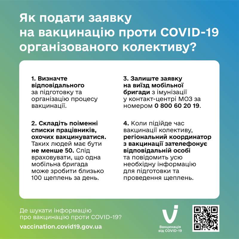 Как подать заявку на коллективную вакцинацию. Скриншот из фейсбука МОЗ qhxiqkuiqzxiexglv