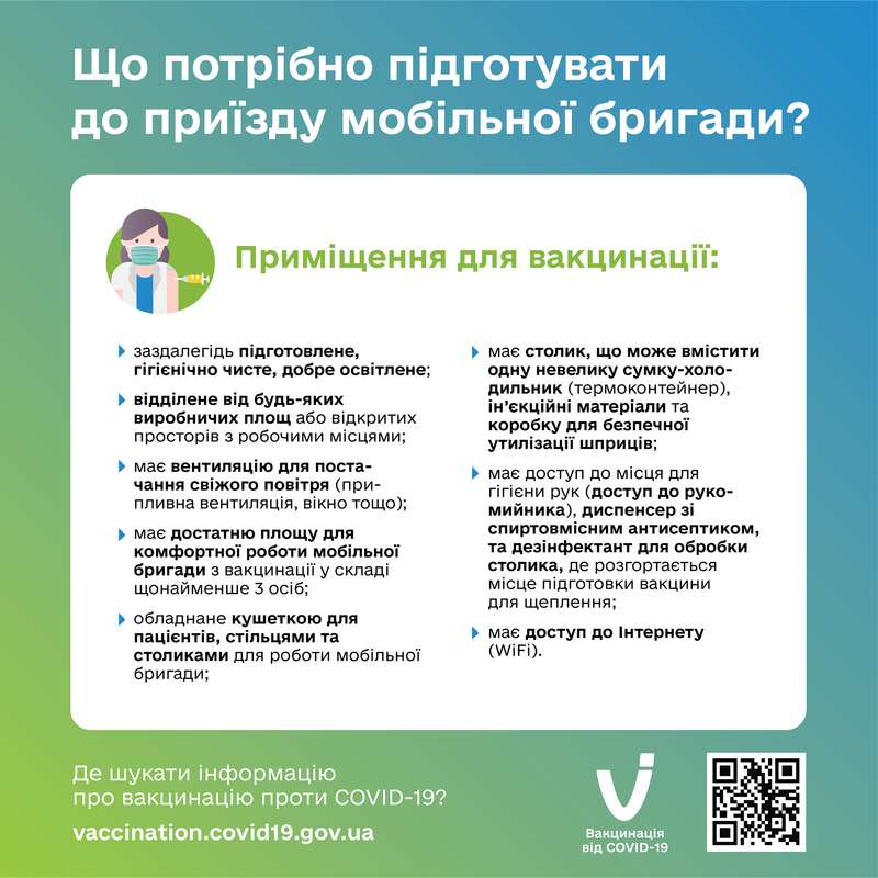 Каким должно быть помещение для коллективной вакцинации. Скриншот из фейсбука МОЗ