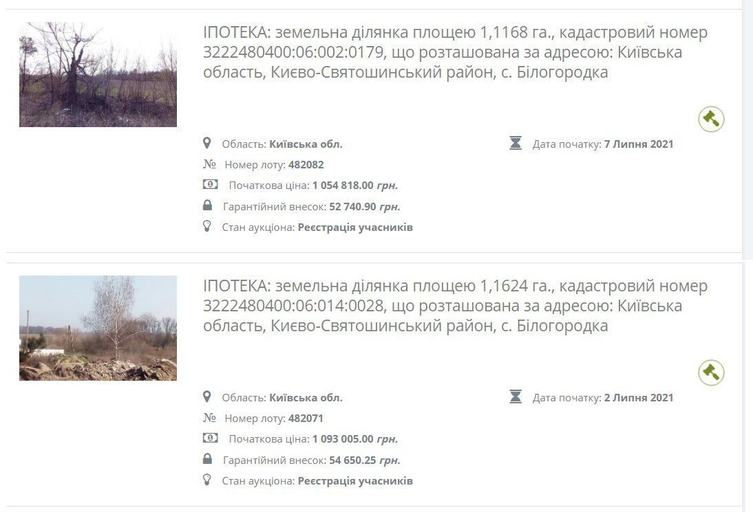 Продажа земельных участков в Белогородке.